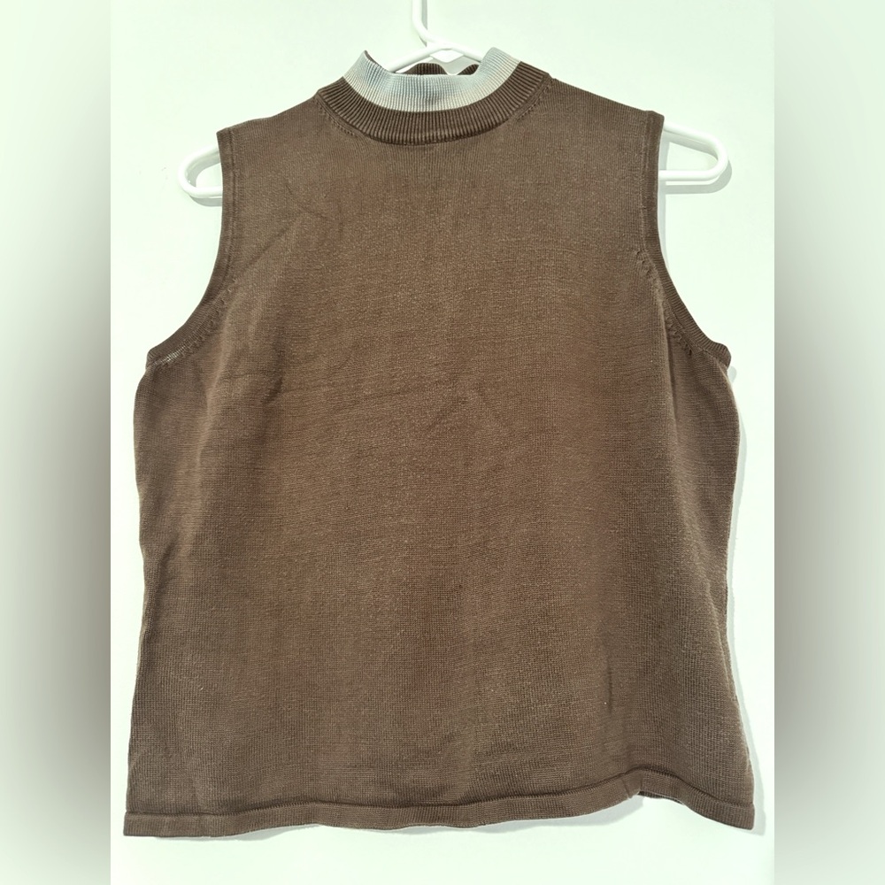 Vintage Wasserman Brown Sleeveless Sweater Top